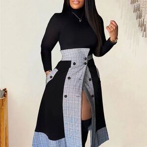 Black & White Plaid Skirt